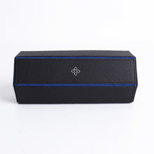 Load image into Gallery viewer, Hexagon watch roll v2 - Black Leather with blue interior