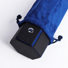 Load image into Gallery viewer, Hexagon watch roll v2 - Black Leather with blue interior