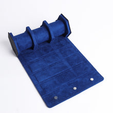 Load image into Gallery viewer, Hexagon watch roll v2 - Black Leather with blue interior