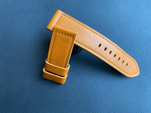Panerai Orange leather with Gold stitching strap in 24/24 mm