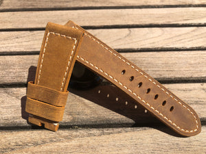 Panerai Light Brown Asso leather strap in 26/22 mm