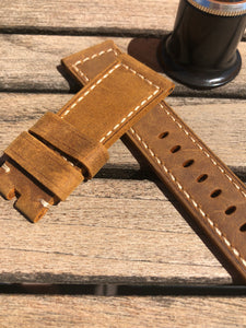 Bracelet pour Panerai en cuir Asso marron clair 26/22 mm