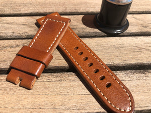 Bracelet pour Panerai en cuir marron 26/22 mm