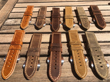 Load image into Gallery viewer, Panerai Brown leather strap in 26/24 mm