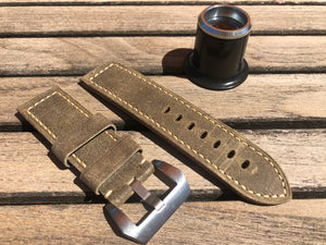 Panerai Old Olive leather strap in 24/24 mm