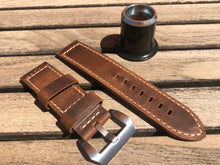 Load image into Gallery viewer, Panerai Brown leather strap in 24/24 mm