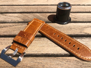 Bracelet pour Panerai en cuir old light brown 24/24