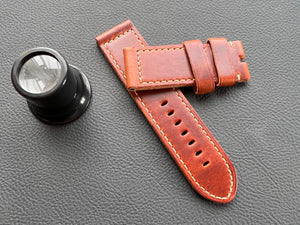 Panerai Ox Blood brown leather strap in 26/26 mm
