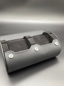 Watch Roll Slide System Storage - Black Togo leather black interior - 2 slots