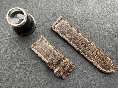 Panerai Black Cracked leather strap in 26/26 mm