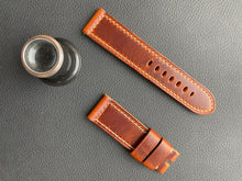 Load image into Gallery viewer, Panerai Ox Blood brown leather strap in 24/22 mm