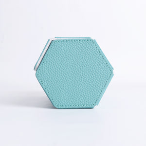 Boite à montre Hexagon V2 - Cuir bleu clair avec intérieur en microfibre blanc